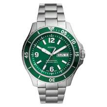Fossil FS5690 男士石英腕錶 綠色旋轉錶圈 100M防水 日期顯示 不鏽鋼運動錶 - 均碼 - 查看 7