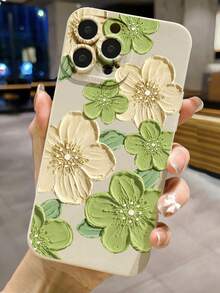 Floral Painted Beige Minimalist Fashion Creative Shockproof Phone Case, Compatible With Ip 17/Ip 17pro/Ip 17promax/ IP16/11/16pro/16plus/16promax/16e/15Promax/13/14/12/XS/XR/7G/8P, Compatible With Samsung Galaxy S26/S26PLUS/S26 UltraS25/S25PLUS/S25 Ultra/A16/A36/A26/A56/A50/A12/A32/A52/A72/A51/A21S/A13/A14/S24/S24PLUS/S24Ultra/S20/S23/S22/A53/S20FE/S21/, Shockproof Phone Protective Case - Multicolor - View 6