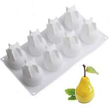 3D Pear-Shaped Silicone Cake Mold, Suitable For Mousse Desserts, Ice Cubes, Jelly, Cakes, Chocolate Truffles, Pastries And Ice Cream Making Silicone Baking Mold - Multicolor - View 3