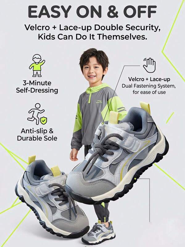 Spring/Autumn Toddler Vintage Hiking Shoes, Unisex Lightweight Breathable Durable Baby Walking Shoes, Chunky Sneakers
