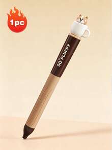 1pc/Set Cat Theme Twist Ballpoint Pen, 0.5mm Quick-Dry Black Ink, Stress-Relief Rotating Mechanism, Silicone Grip, Suitable For Office, School, Holiday, Back To School - A - View 23