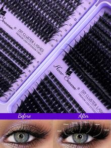 666 Clusters D Curl Faux Mink Eyelashes, DIY Eyelash Extension Book, 8-16mm, 40D+60D+80D+100D Mixed Pack, Natural, Long, Lightweight, Soft And Reusable, Suitable For Daily, Party, Wedding, Travel And Halloween Occasions. Back To School - D - View 5