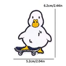 4 Piezas/Set Parches Termoadhesivos de Animales de Dibujos Animados Lindos, Apliques Bordados de Pato, Gato y Hámster para Jeans, Chaquetas, Mochilas, Decoración Divertida de Ropa DIY - multicolor - Ver 3
