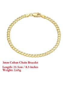 ORSA JEWELS 1件 925純銀手鍊，獨特鑽石切割鏈條設計，精緻珠寶，週年紀念最佳禮物 - 金黃色 - 查看 6