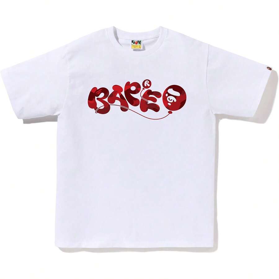 Camiseta clásica con estampado del símbolo de la cabeza de mono B.A.P.A Camo Top 2026, 100% algodón, de cuello redondo y corte holgado, el regalo perfecto para todos los miembros adultos de - Blanco - Ver 1