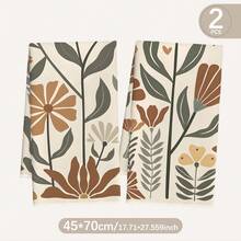 MEMNUN 2 Pcs Bohemian Hand-Painted Botanical Floral Pattern Kitchen Towels 40*60cm/45*70cm Soft Microfiber Dish Cloth Dish Towel Hand Towel Kitchen Bathroom Daily Home Decor Ideal For Kitchen & Dining Room Decor All Seasons - Multicolor - View 13