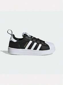 Adidas 男童 SUPERSTAR QUICKON K 休閒低筒鞋 KK2176 - 黑與白 - 查看 1