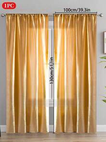 1PC Rod Pocket Design Partition Curtain, Solid Color Smooth Semi-Sheer Window Curtain, Suitable For Living Room, Bedroom, Wedding, Party Backdrop And Other Decorative Curtains - Multicolor - View 20