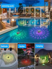 1/2 buah Lampu Kolam Renang Terapung Bertenaga Surya, Lampu Taman Bawah Air Berubah Warna RGB dengan Kontrol Jarak Jauh, Cocok untuk Kolam Renang, Teras, Lampu Proyeksi Suasana Perayaan Pernikahan Liburan, Hadiah Dekorasi Luar Ruangan Sempurna untuk Pecinta Taman dan Pemilik Kolam Renang - MultiWarna - View 4