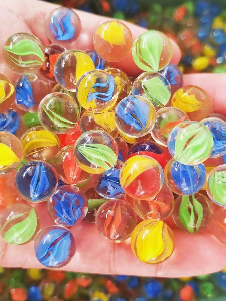 20pcs/40pcs/60pcs/100pcs Manik-Manik Kaca Warna-warni, Mainan Khusus untuk Mesin Permainan Catur Lompat, Permainan Lintasan Bola, Dekorasi Akuarium, Dekorasi Vas (Warna Acak) - MultiWarna - View 1