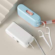 1pc/1set Automatic Pop-Up Portable Mini Toothpick Floss Dental Floss Stick Storage Box, Home Dental Floss Box. Automatic Dental Floss Box, Portable Mini Dental Floss Storage. Personal Care And Personal Cleaning Tools, Oral Care Products Storage. Convenient And Practical, Durable And Sturdy. Home & Living Products - Multicolor - View 11