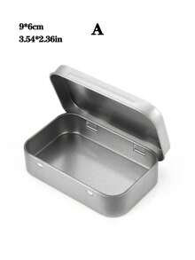 1/3/5件組 便攜式翻蓋金屬收納盒 (3.54*2.36英吋)，桌面分類盒，旅行用小型收納容器，多功能迷你收納盒，附實心合頁蓋，適用於指甲油、戒指、項鍊、手鍊的收納與分類 - 銀色 - 查看 10