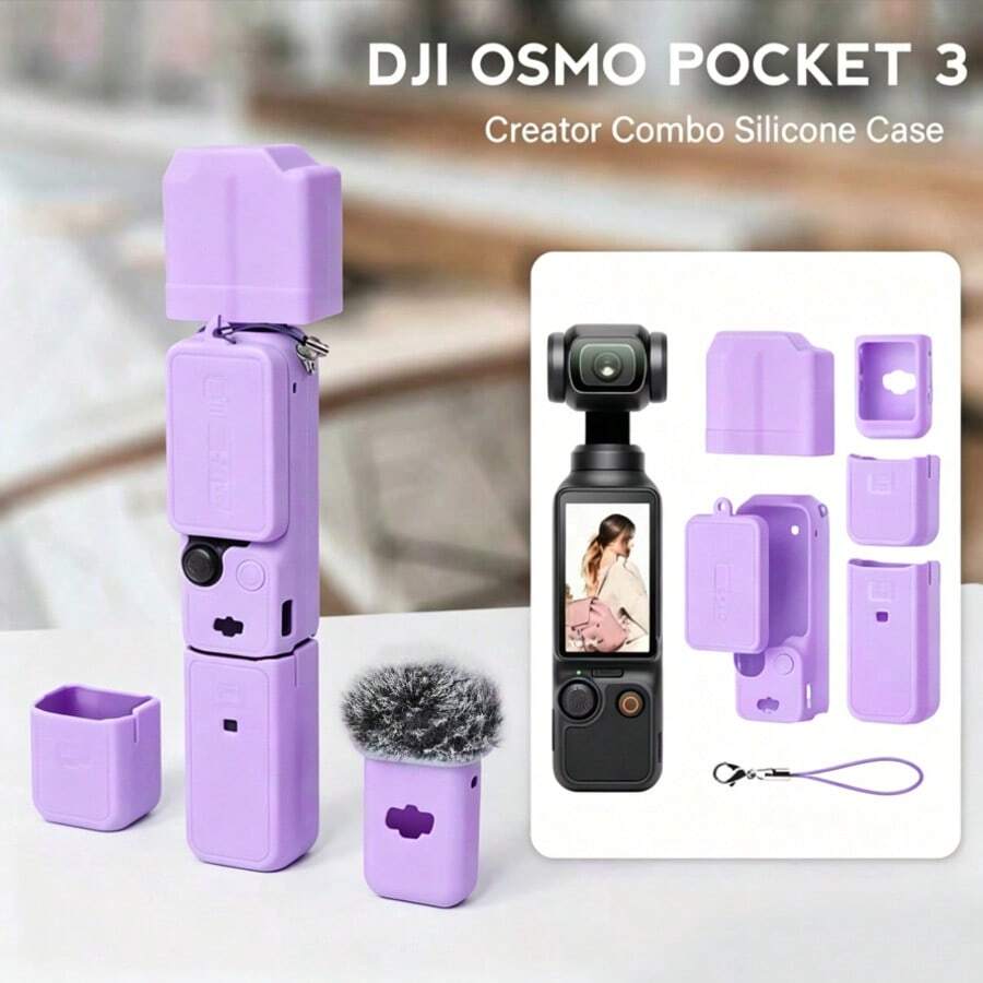 Scratch-Resistant Silicone Protective Case For OSMO Pocket 3 Creator Combo/Xtra Muse Accessories, Including Lens Cover And Protective Case.(All-Purpose Version)