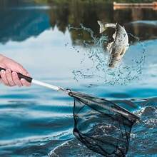 1pc Aluminum Alloy Telescopic Fishing Net, Triangular Mesh Design, Essential Tool For Freshwater/Saltwater Fishing, Suitable For Catching Shrimp, Crab, Fish, Fishing Accessory, Ideal Choice For Outdoor Fishing - Multicolor - View 3