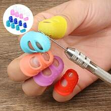5/10pcs Silicone Finger Protectors, Silicone Thimbles, Fingertip Grips, Finger Sleeves For Paper Sorting, Page Turning, Hand Sewing, Counting Money, Playing Guitar - A - View 11
