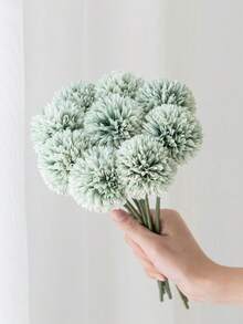 4/24/200pcs Artificial Chrysanthemum Ball, Dandelion, Hydrangea Combination Bouquet, Suitable As Gift For Friends, Bride, Wedding Bouquet, Also Applicable For Home, Office, Cafe, Party, Wedding Decoration - Green - View 2
