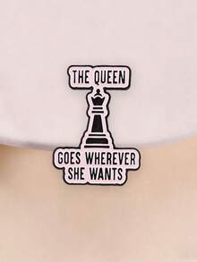 Chess Queen Enamel Brooch Women Power Quote Metal Pin For Backpack Jacket - Multicolor - View 2