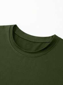 Men's Casual Crew Neck Lightweight Long Sleeve T-Shirt Suitable For Casual Sports And Commuting - Army Green - View 3