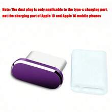 1 pieza Tapón antipolvo del puerto de datos USB tipo C, puerto de carga del teléfono, conector de alimentación, tapón antipolvo de metal con acabado brillante - Multicolor - Ver 29