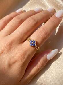 1 Stück S925 Sterling Silber Kleeblatt Ring, elegant & zart, Geburtstagsgeschenk für sie - vierblättriger Kleeblattring - Übersicht 2