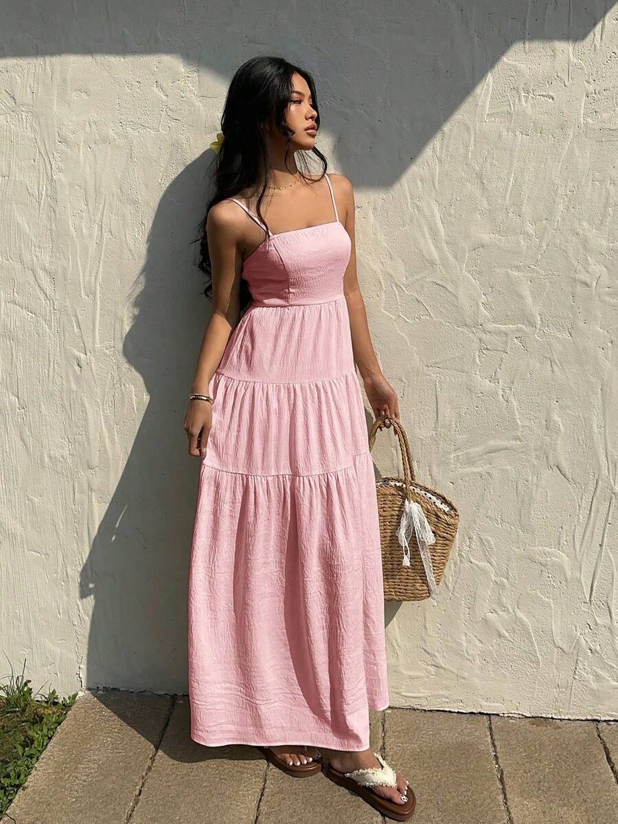 Women Long Dresses - 粉色 - 查看 1