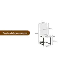 Scandinavian Style Dining Chair Set (Set Of 2) / Faux Leather Dining Chairs / Ergonomic Design / Non-Slip Chair Legs / Suitable For Dining Room And Living Room - White + Black - View 8