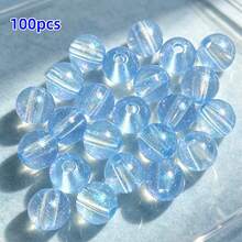100顆 10mm 壓克力多色美人魚珠－幻彩圓形散珠，適用於DIY手鍊、項鍊與鑰匙圈珠寶製作，激發手工設計靈感 - 彩色 - 查看 12