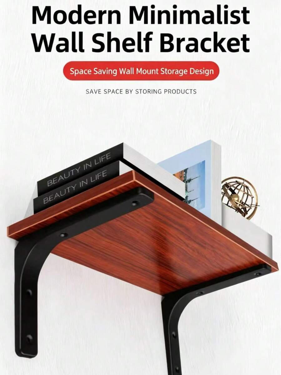 2/4pcs Heavy Duty L-Shaped Shelf Brackets, Iron Right Angle Wall Mount Support, Suitable For Industrial Style Furniture