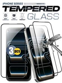 MIGAE 3pcs Full Coverage High Definition 2.5D 9H Tempered Glass Screen Protector, Compatible With IPhone 18 Pro/18 Pro Max/17 Pro Max/17 Pro/17 Air/17, 16 Pro Max/16 Pro/16 Plus/16, 15/15 Plus/15 Pro/15 Pro Max, 14/14 Plus/14 Pro/14 Pro Max, 13/13 Mini/13 Pro/13 Pro Max, 12/12 Mini/12 Pro/12 Pro Max, 11/11 Pro/11 Pro Max, X/XS/XS Max, 8/8 Plus/7/7 Plus Series - Clear - View 25