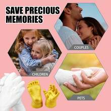 3D Hand Casting Kit, DIY Children's Day Keepsake, Mother's Day Gift, Valentine's Day Anniversary, Suitable For Couples And Families, DIY Plaster Casting Mold Set For Making Unforgettable Keepsakes (New And Old Styles Randomly Sent) - A - View 3