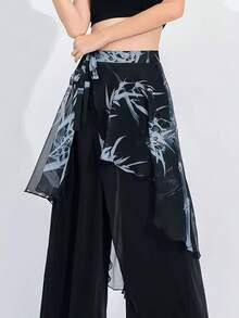 MESHUOKAI 1pc Summer New Vintage Jazz Dance Outfit Dance Tie-Up Skorts Modern Dance Loose Dance Skirt, Suitable For Stage Performance, Nightclub, Disco, Festival, Party And Banquet, Street Dance Jazz - Multicolor - View 4