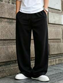 3pcs/Pack Boys' Casual Sports Personalized Wide Leg Straight Long Pants, Spring/Autumn/Winter - Multicolor - View 3