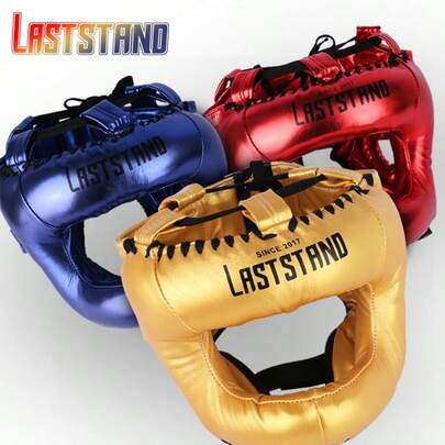 LASTSTAND Crossbar Closed Headgear With Nose Bridge Protection, Full Coverage Boxing Head Guard For Adults, Sanda Muay Thai Taekwondo Protective Gear