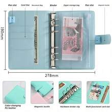 Money Saving Loose-Leaf Binder A6 Size Zipper Storage Bag Cash Envelope Budget Management System Savings Challenge Book Financial Management And Money Saving Assistant - Multicolor - View 8