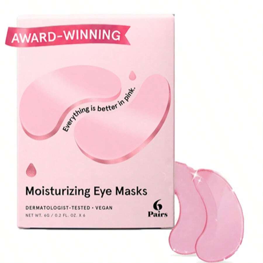 6 Lightening And Brightening Eye Masks To Reduce Dark Circles, Eye Puffiness, Eye Bags, Wrinkles, Gel Eye Masks, Nurse's Gift, Vegetarian And Cruelty-Free Self-Care - 粉色 - 查看 1