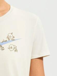 Nike Kaos Rajut Lengan Pendek Tanpa Kerah Wanita AS W NK ONE CLSSC DF SS TIW1389-133 - Krem - View 4