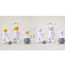 3pcs Exquisite Astronaut Decorative Figurines, ABS Material, Outdoor Garden Home Living Room Desktop Decoration, Birthday Cake Party Decoration Accessories - Star - View 11