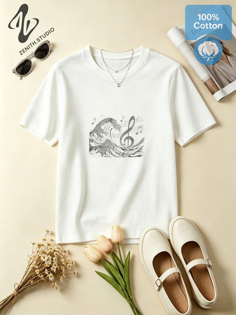 Women T-Shirts - 白色 - 查看 1