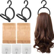 3 Packs Hanging Wig Stand Set, Foldable Hanging Wig Hanger Holder, Collapsible Wigs & Storage Rack,Hat Holder Wig Portable Organizer - View 1