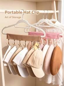 6/1件極簡布製可折疊長條掛架,柔軟布料長方形設計附6個夾子,便攜省空間內衣襪子毛巾晾衣架,多夾衣物晾曬收納架,適用陽台浴室宿舍旅行 - 彩色 - 查看 3