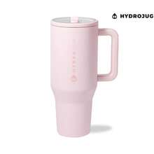 HydroJug Traveler - 40 Oz Water Bottle With Handle & Flip Straw - Fits In Cup Holder, Leak Resistant Tumbler-Reusable Insulated Stainless Steel & Rubber Base - Gifts For Women & Men - Baby Pink - View 2