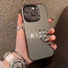 [Fast Local Shipping] Handy Phone Case: Rich Risk Phone Case Matte Gray Text Design For 17 Pro Max 17 Pro 17 Plus 17 16 Pro Max 16 Pro 16 Plus 16 15 Pro Max 15 Pro 15 Plus 15 13 Pro Max 13 Pro 13 Plus 13. Perfect Gift. Shockproof Cover. - 圖片1PCS - 查看 2