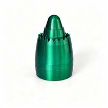 1PC Brushed Metal Creative Design 4-Layer Grinder, Wavy Serrated Layered Top Cover, Multi-Color Options, Pocket Portable Desktop Herb Grinder, Smoking Accessories - View 16
