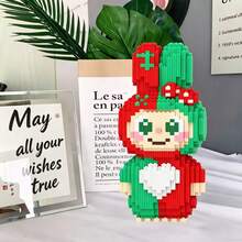 1400pcs Colorful Christmas Rabbit Building Blocks Set. Party Games Office Living Room Decor, DIY Handmade Creative Stress Relief Toy, Halloween, Birthday, Valentine's Day, Christmas Gifts, Holiday Display, Fun Construction Puzzle, Cartoon Design, Sturdy Assembly, Precise Fit. Gift For Friends And Family. - Multicolor - View 7