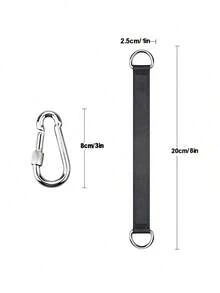 1/2/4pcs Sangles de suspension pour balançoire d'arbre robustes avec mousqueton (Taille 8 avec écrou), Sangles de hamac résistantes aux intempéries et faciles à installer, Convient pour suspendre l'équipement de camping et les sacs de sable, Accessoires d'extérieur, Cadeau de la fête des pères, Essentiels de camping - Noir - Voir 13
