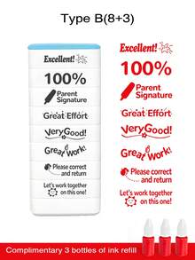 (8+3) Teacher 8-In-1 Grading Stamps, Parent Signature Self-Inking Homework Stamps, Teacher Supplies Set, Essential For Elementary Classroom, Clear Impression, No Smudging, Designed For Teachers, Perfect Gift For Educators - Sets - View 6