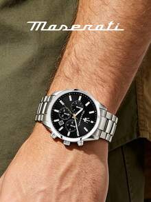 Maserati Seiko VD33 日系機芯 三盤日期與24小時顯示 43mm 拋光不鏽鋼休閒賽車正裝腕錶 R8853151010 - 銀色 - 查看 2