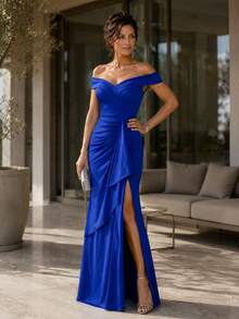 Long Emerald Dress, Blue, Green, Red, Marsala, Rose, Olive + Colors - 寶藍色 - 查看 4