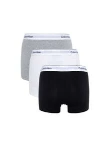 Calvin Klein [حزمة] 3 عبوات سراويل داخلية حديثة + 3 عبوات سراويل داخلية رجالية حديثة - أبيض + أسود / أبيض / رمادي - مشاهدة 3