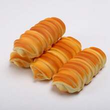 1pc Squishy Caterpillar Bread Toy, 7cm Slow Rebound PU Simulation Food Fidget Toy, Cute Fridge Magnet Keychain Pendant, Stress Relief Squeeze Toy For Kids And Adults, Desk Decoration, Gift And Daily Relaxation - Bread Color - View 5